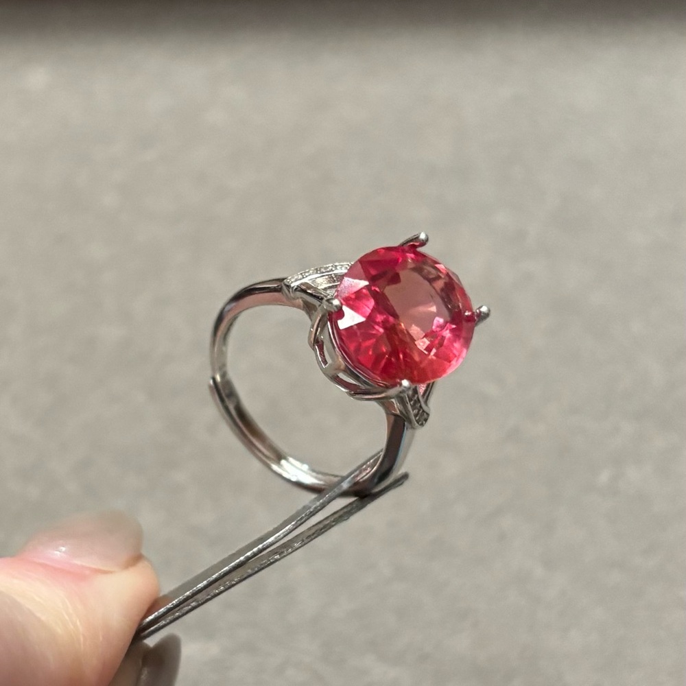 Certified Gemstone 8.85CT Natural Orange Spinel in 925 Sterling Silver Ring Sz 7 - Picture 4 of 11